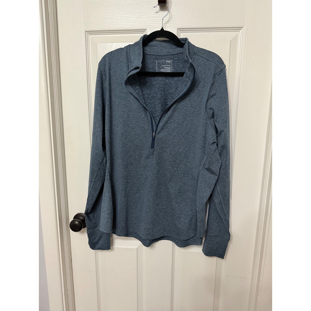 Game Universal Standard Womens Quarter Zip Pullover‎ Heather Blue Long Sleeve S